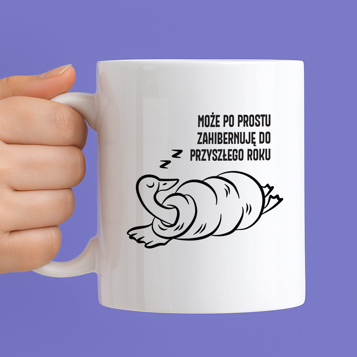 Kubek świąteczny z GĄSKĄ - "MOŻE PO PROSTU ZAHIBERNUJĘ DO PRZYSZŁEGO ROKU"