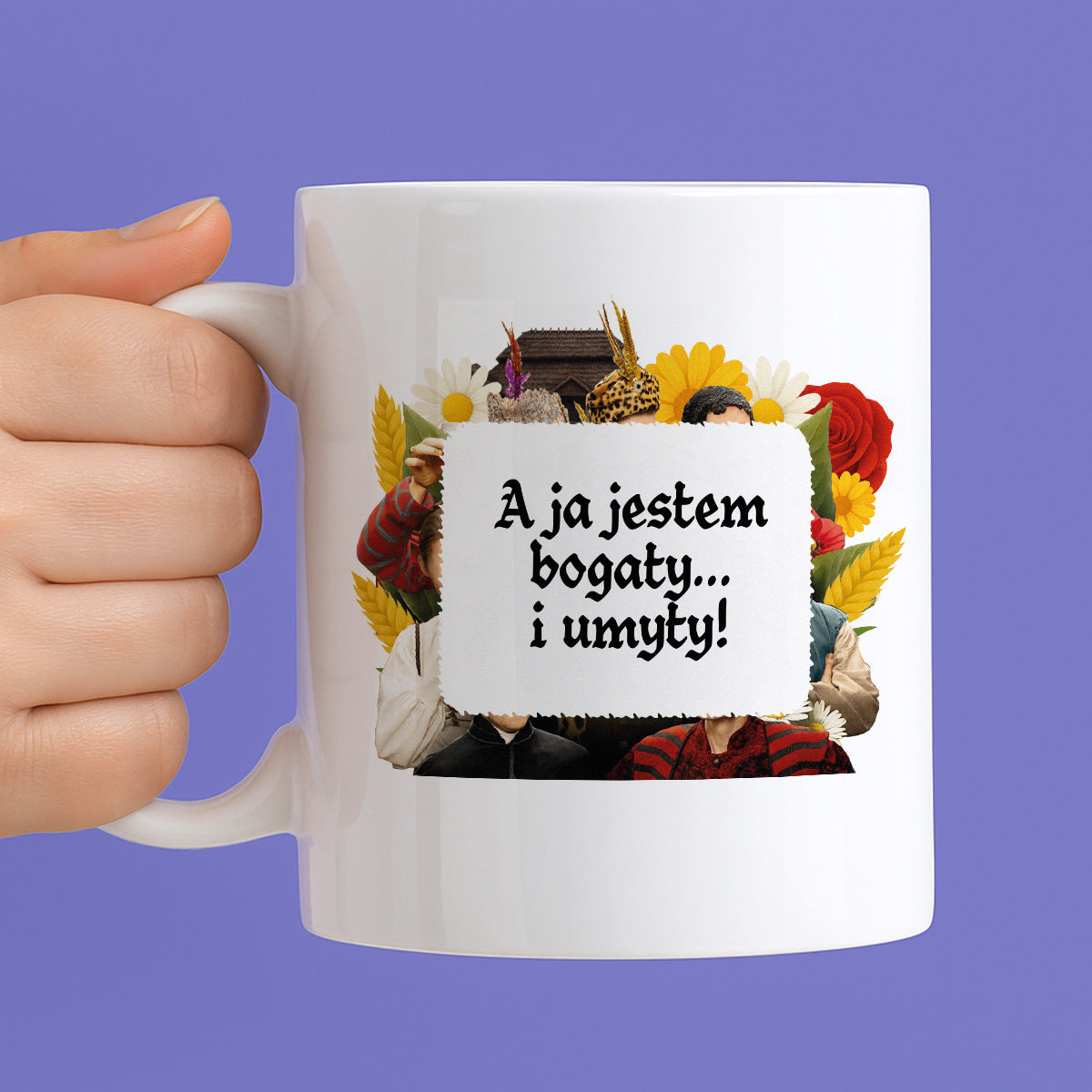 Kubek z nadrukiem "A ja jestem bogaty... i umyty!" NOWE 1670