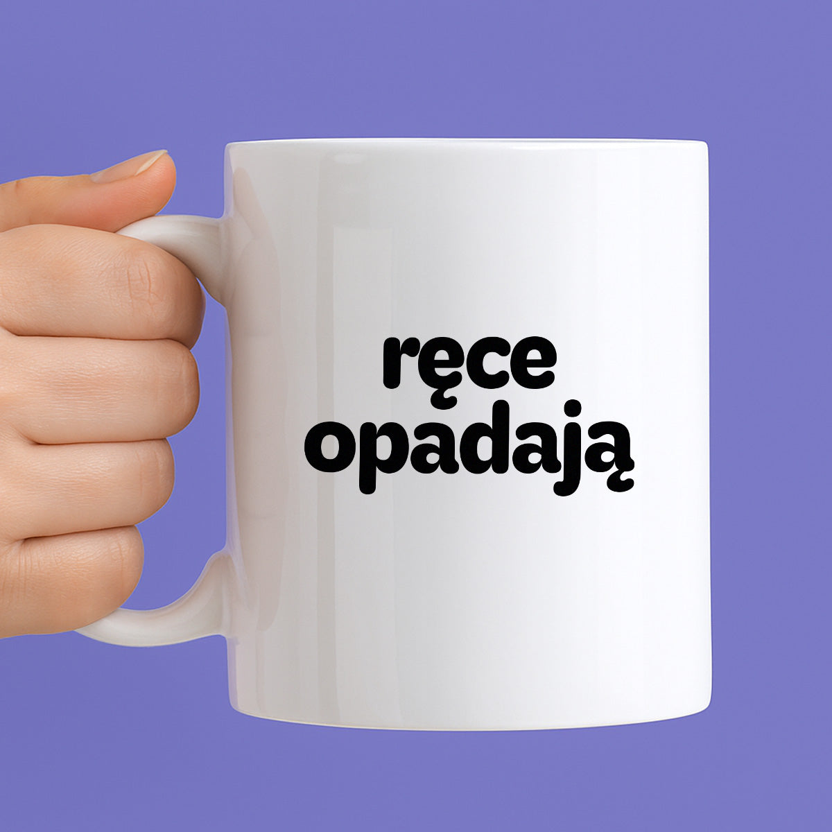 Kubek z nadrukiem - "ręce opadają"