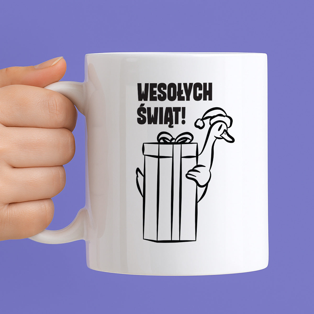 Kubek świąteczny z GĄSKĄ - "WESOŁYCH ŚWIĄT"