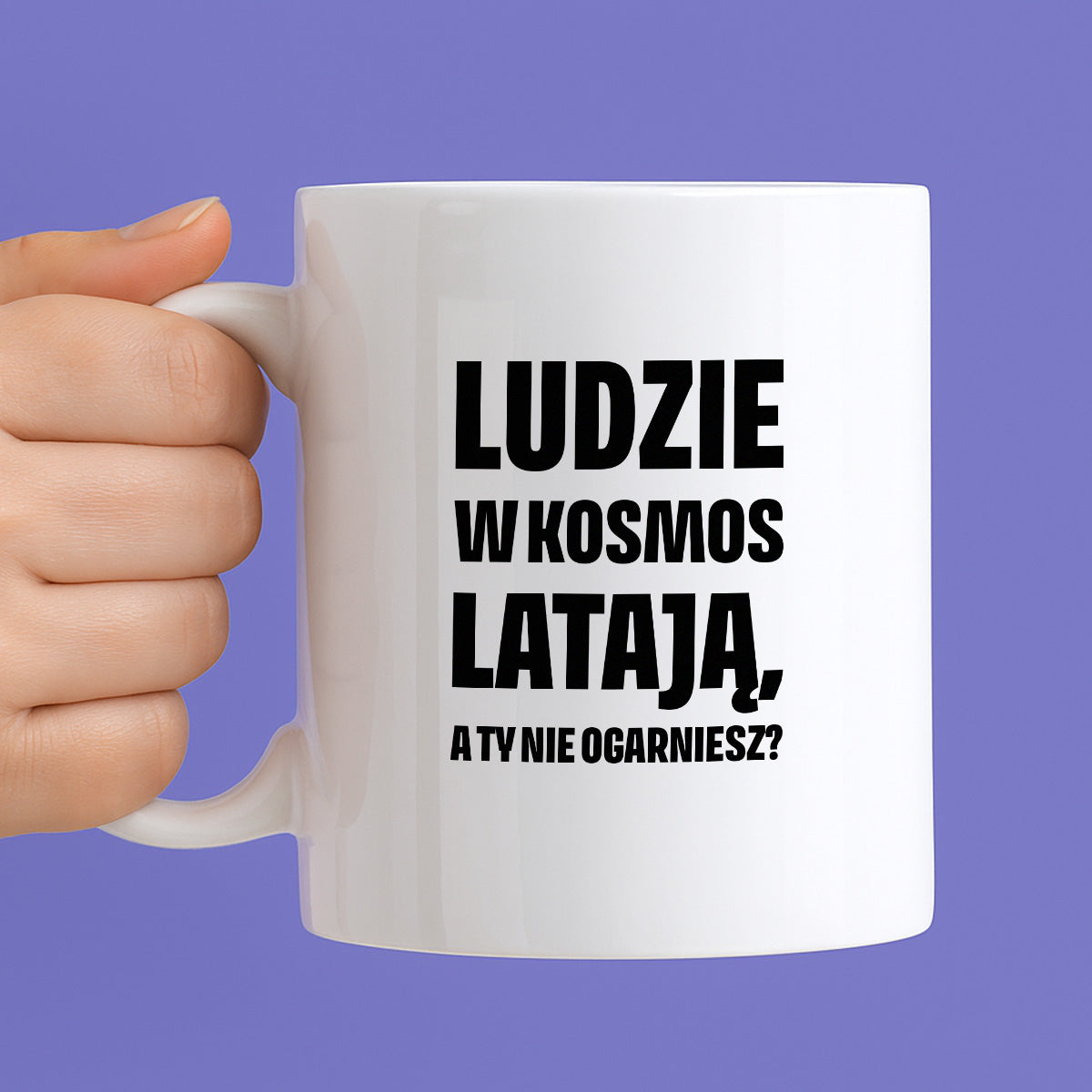 Kubek z nadrukiem - "Ludzie w kosmos latają"