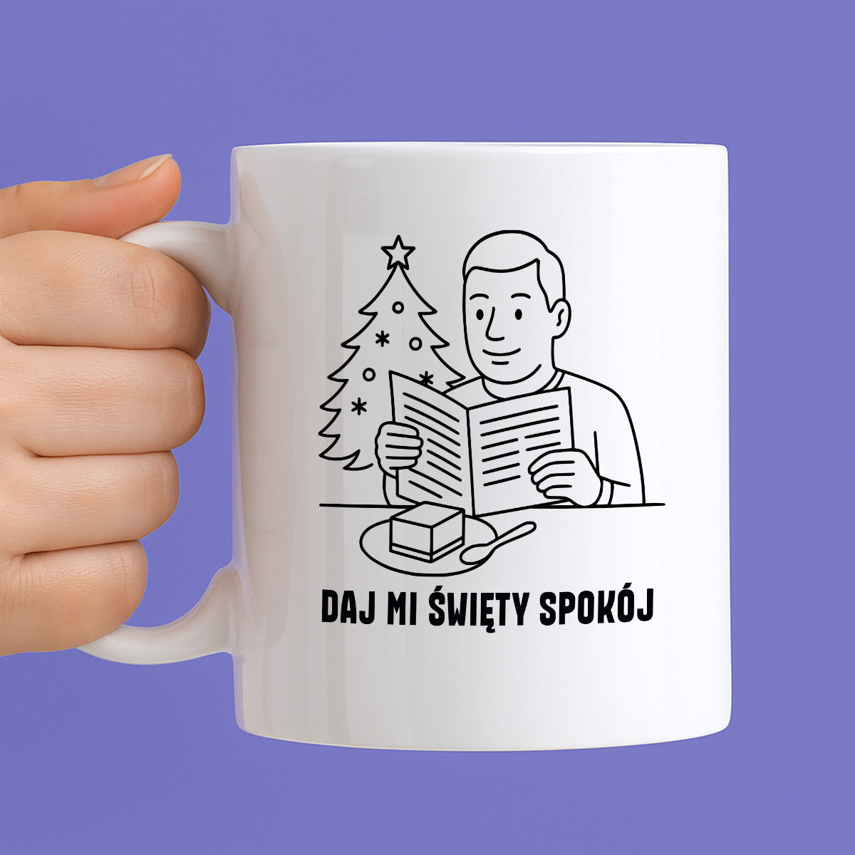 Kubek świąteczny z cytatem TATY - "Daj mi święty spokój"