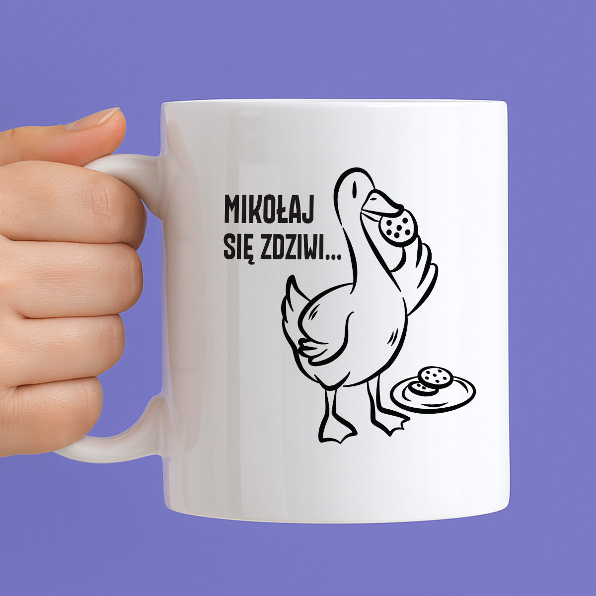 Kubek świąteczny z GĄSKĄ - "MIKOŁAJ SIĘ ZDZIWI"