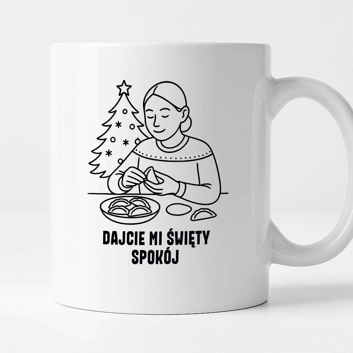 Kubek świąteczny z cytatem MAMY - "Dajcie mi święty spokój"