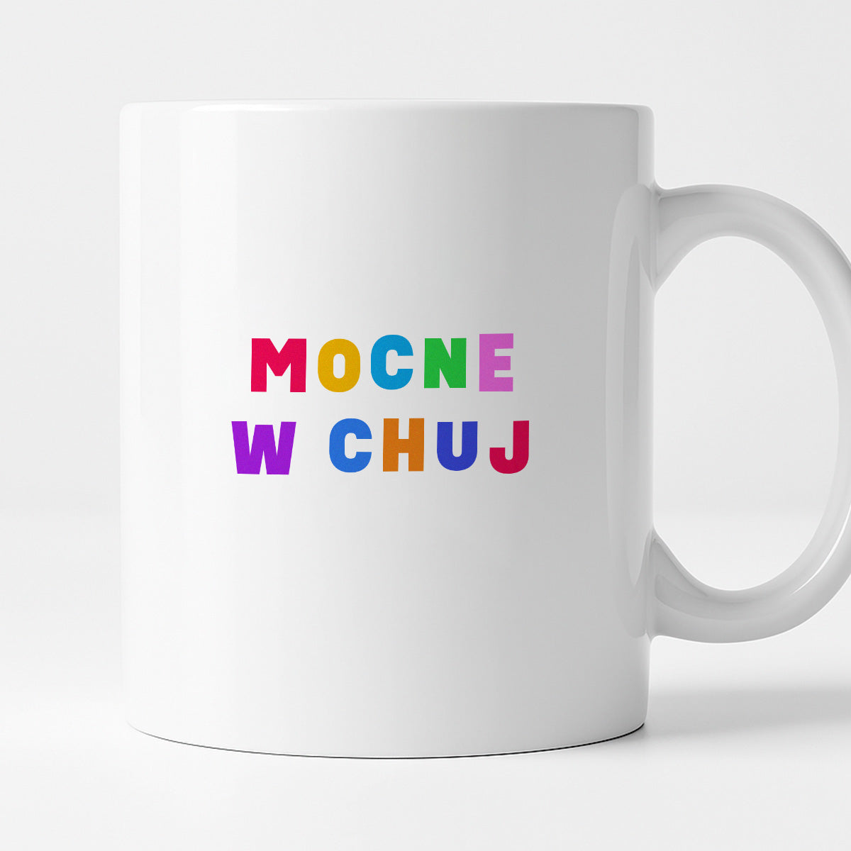 Kubek z kolorowym nadrukiem "mocne w chuj"
