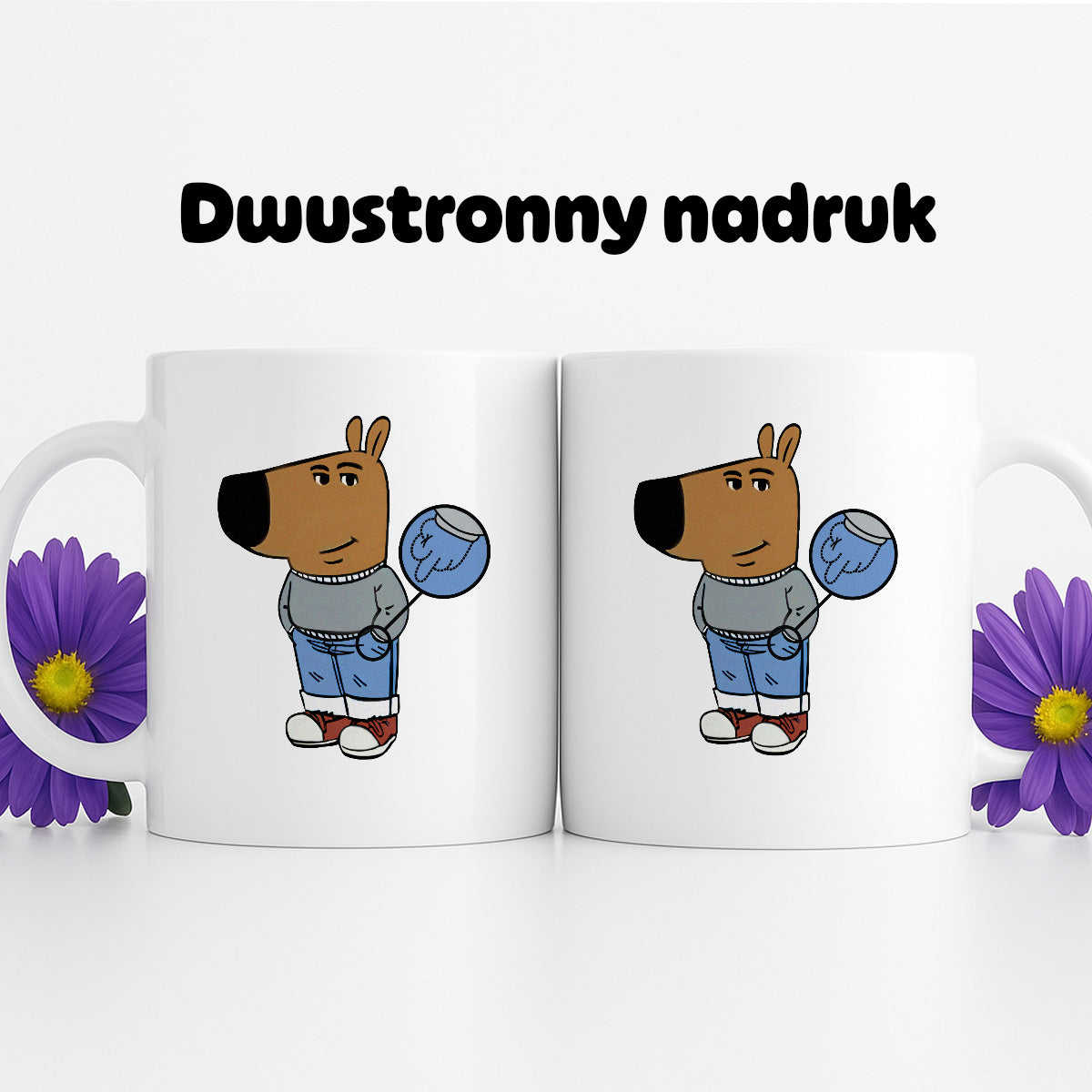 Kubek z nadrukiem - "Chill guy, ale trafił na trudnego przeciwnika"