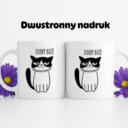 Kubek z nadrukiem - "DOBRY BOŻE" KOT