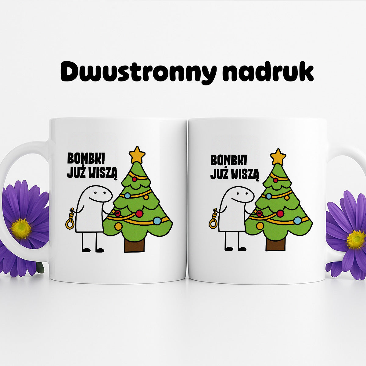 Kubek świąteczny mem "Bombki już wiszą"