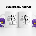 Kubek z nadrukiem -  "Jebnę kawusię i będzie git. Prawda?"
