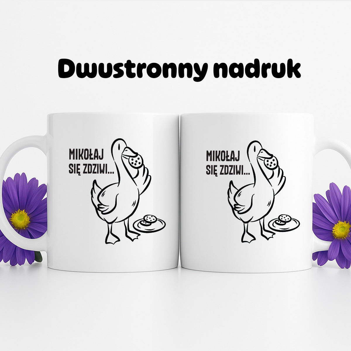 Kubek świąteczny z GĄSKĄ - "MIKOŁAJ SIĘ ZDZIWI"