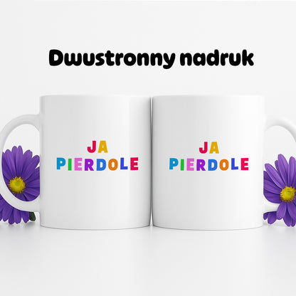 Kubek z kolorowym nadrukiem "ja pierdole"