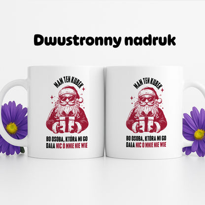 Kubek świąteczny z Mikołajem - "Mam ten kubek, bo osoba, która mi go dała nic o mnie nie wie" MIKOŁAJKI