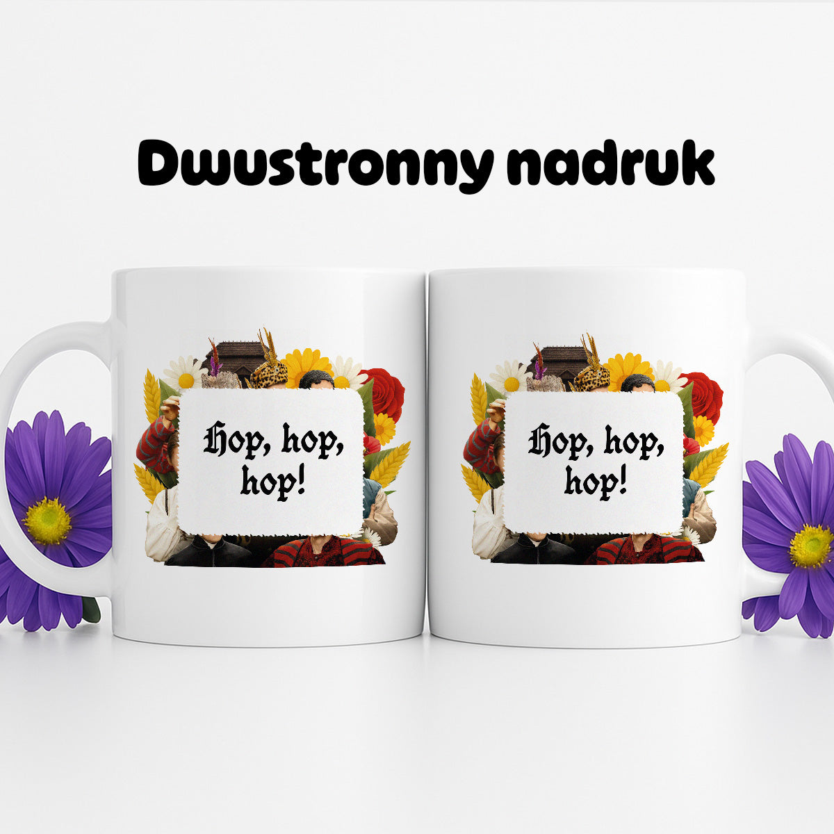 Kubek z nadrukiem "Hop, hop, hop!" NOWE 1670