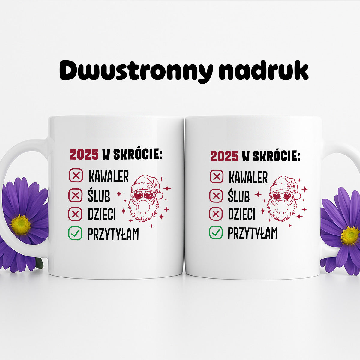 Kubek świąteczny z Mikołajem "2025 w skrócie" I