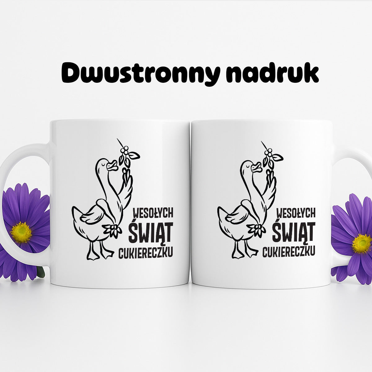 Kubek świąteczny z GĄSKĄ - "WESOŁYCH ŚWIĄT CUKIERECZKU"