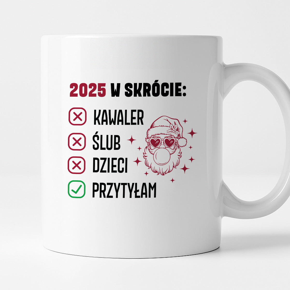 Kubek świąteczny z Mikołajem "2025 w skrócie" I