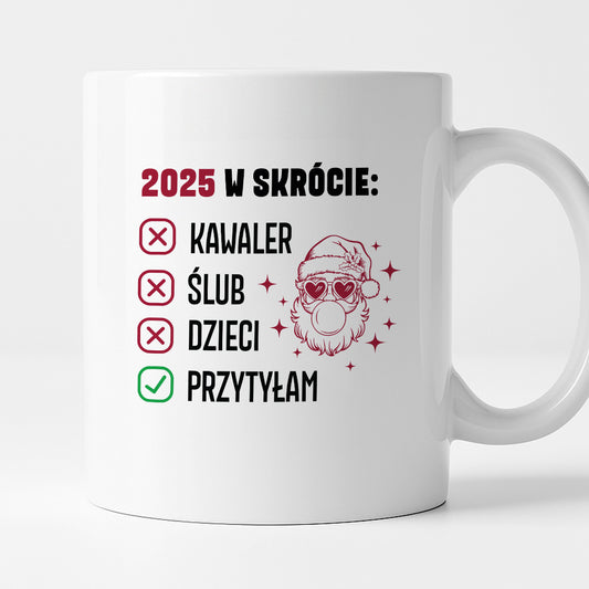 Kubek świąteczny z Mikołajem "2025 w skrócie" I