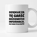 Kubek z nadrukiem - "Dziękuję za tę garść bezcennych informacji"