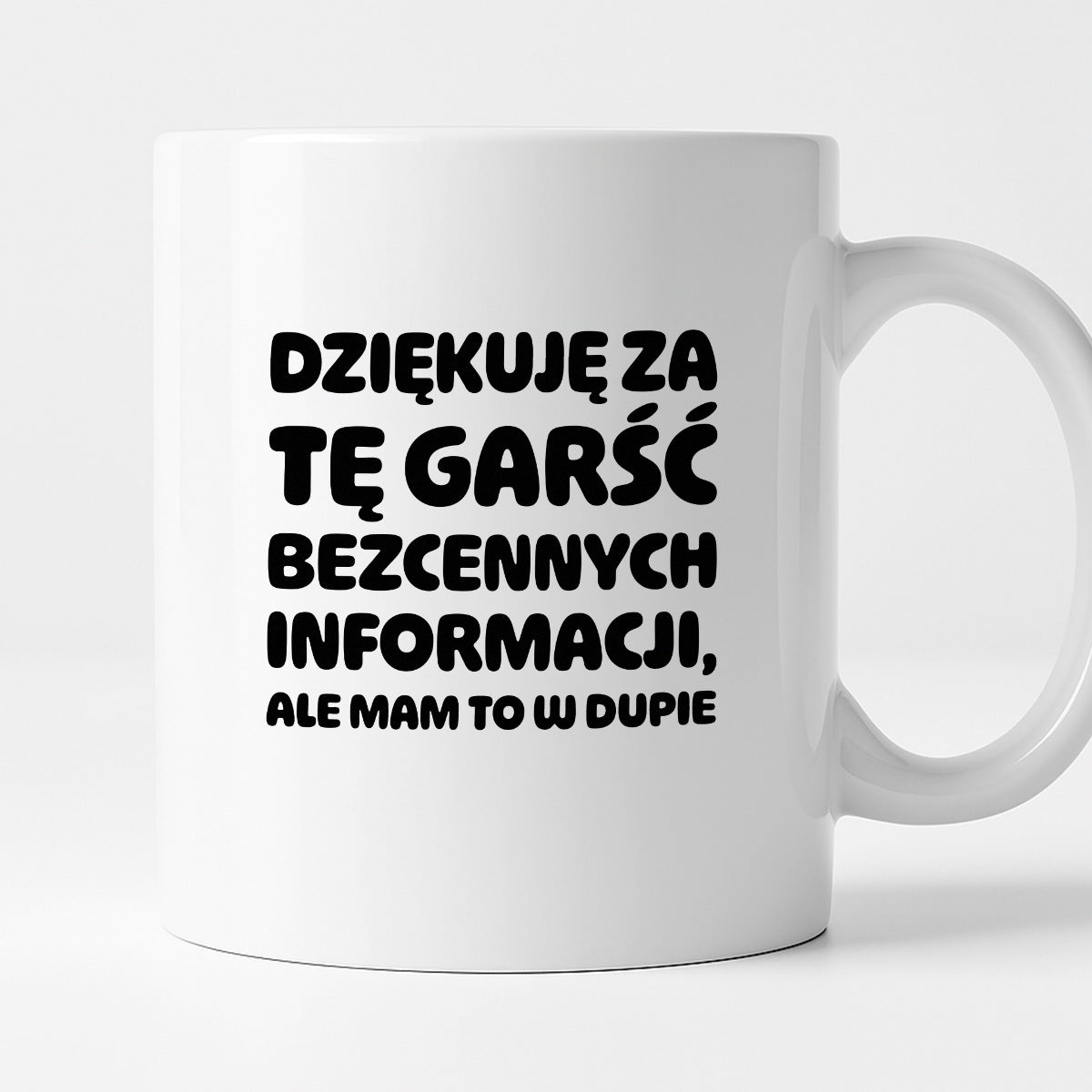 Kubek z nadrukiem - "Dziękuję za tę garść bezcennych informacji"