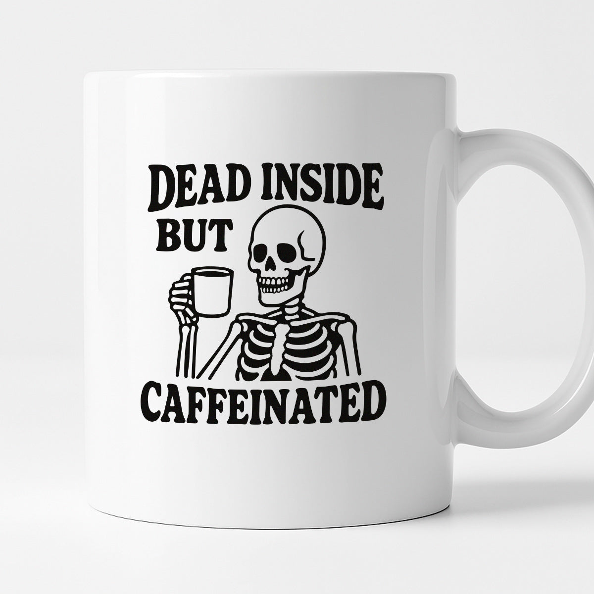 Kubek z nadrukiem "Dead inside but caffeinated"