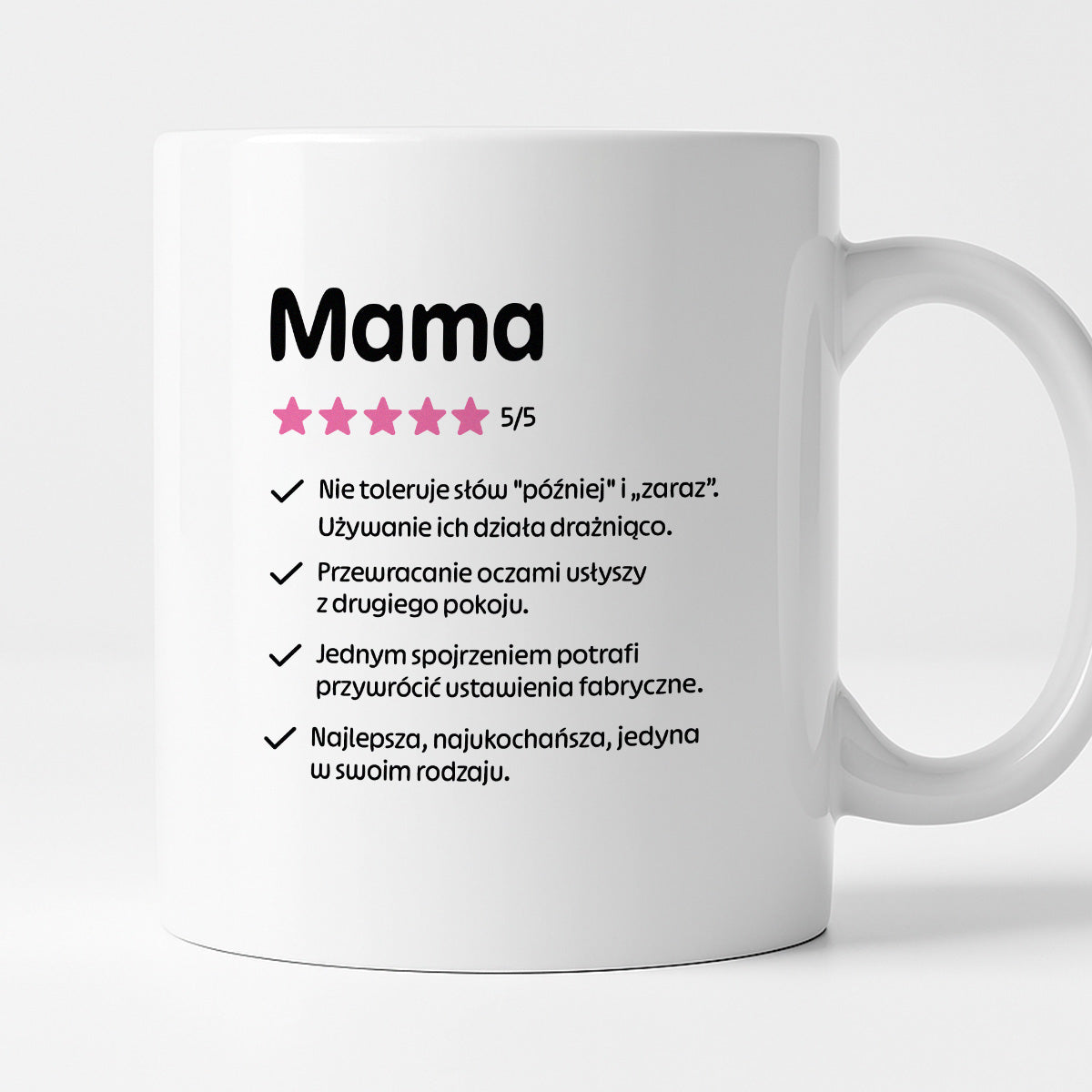 Kubek z nadrukiem - "Mama 5/5"