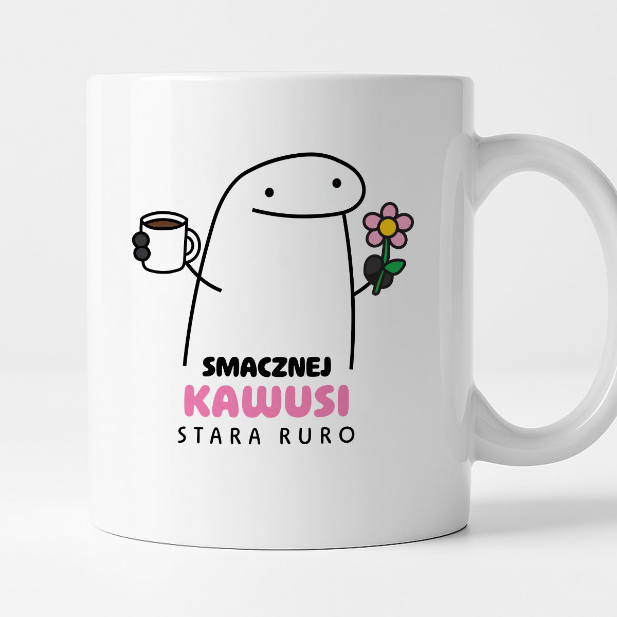 Kubek z nadrukiem - "Smacznej kawusi Stara Ruro"