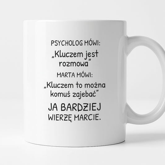 Kubek z nadrukiem - "Psycholog mówi" z IMIENIEM