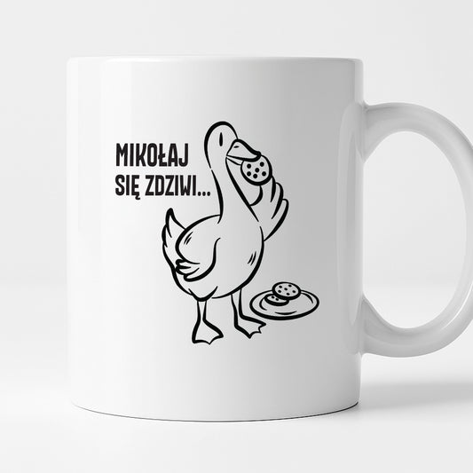 Kubek świąteczny z GĄSKĄ - "MIKOŁAJ SIĘ ZDZIWI"