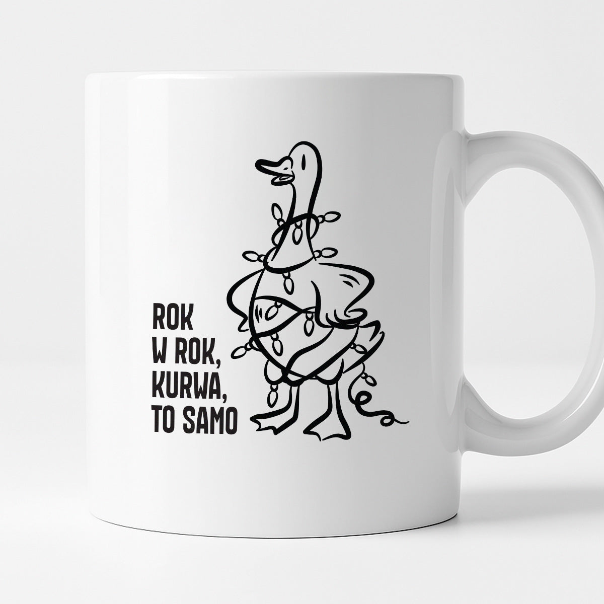 Kubek świąteczny z GĄSKĄ - "ROK W ROK, KURWA, TO SAMO"