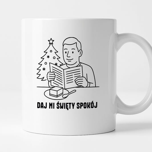 Kubek świąteczny z cytatem TATY - "Daj mi święty spokój"