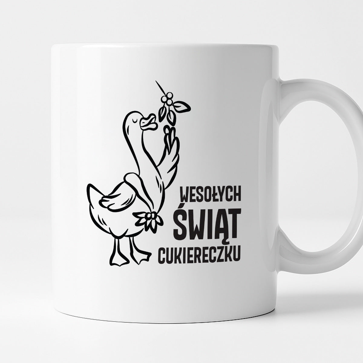 Kubek świąteczny z GĄSKĄ - "WESOŁYCH ŚWIĄT CUKIERECZKU"