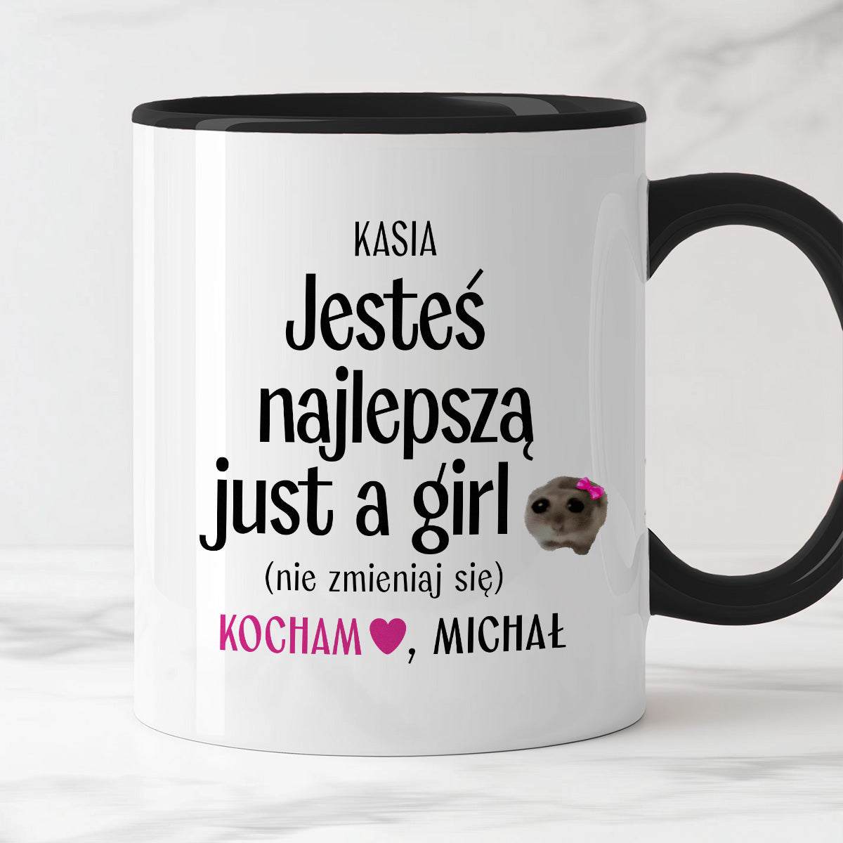 Kubek spersonalizowany z nadrukiem "Jesteś najlepszą just a girl (nie 