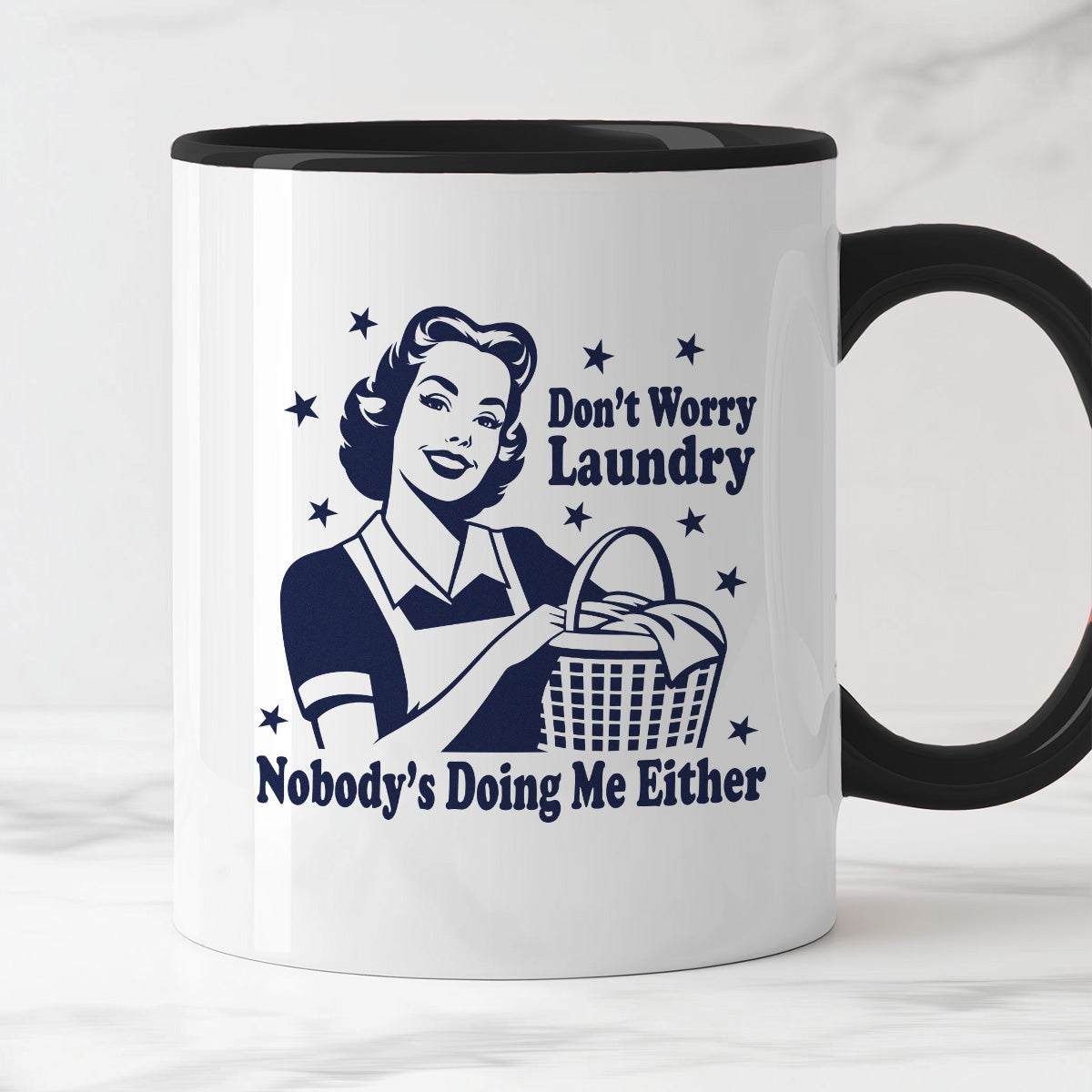 Kubek z nadrukiem "Don't Worry Laundry Nobody's Doing Me Either"