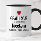Kubek z nadrukiem "Gratulacje za bycie moim facetem - zajebisty z Cieb
