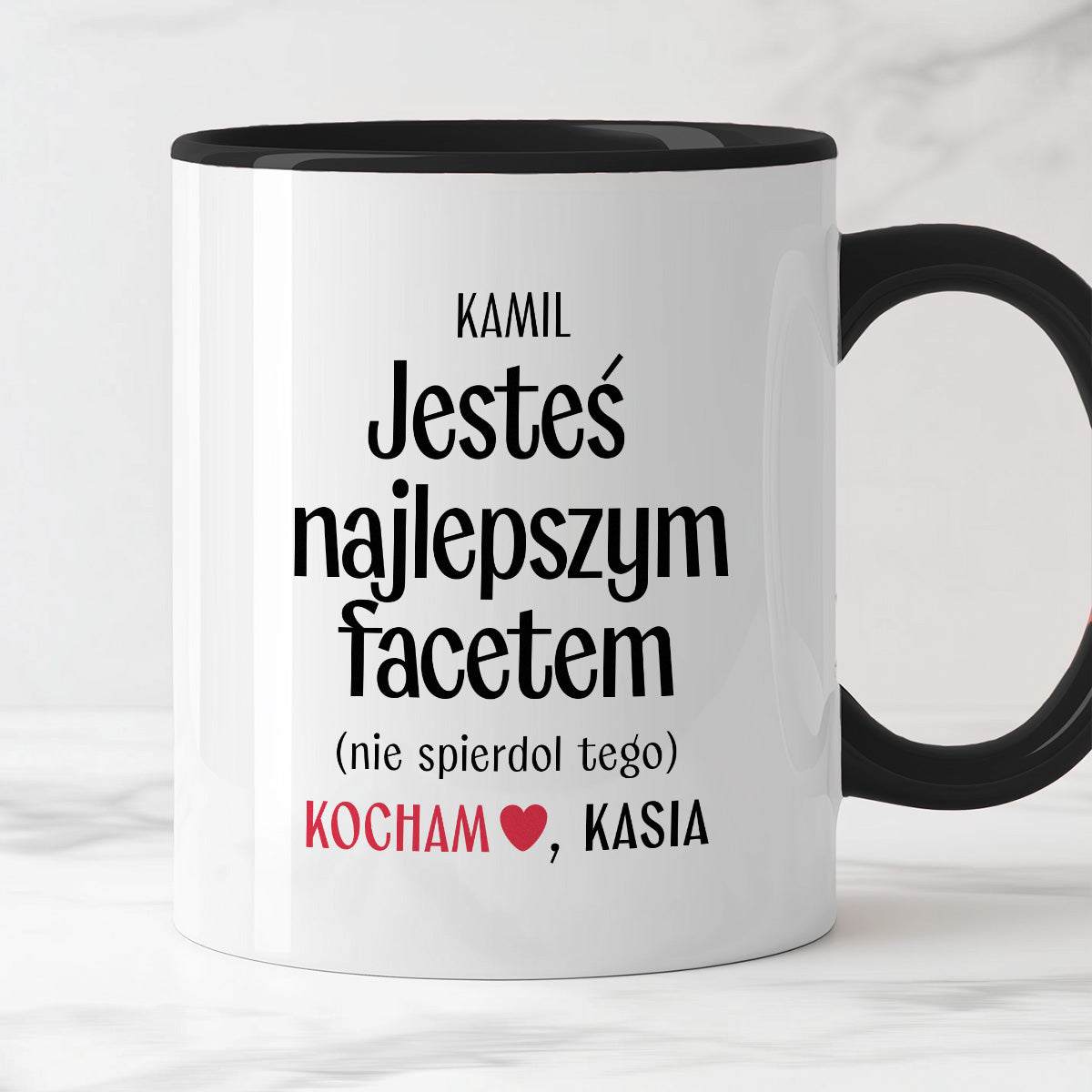 Kubek spersonalizowany z nadrukiem "Jesteś najlepszym facetem (nie spi