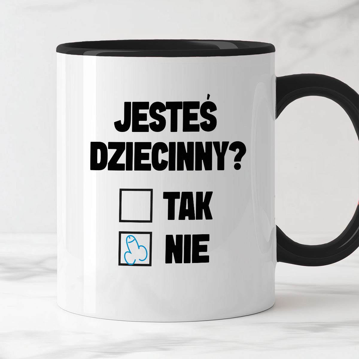 Kubek z nadrukiem "Jesteś dziecinny?"