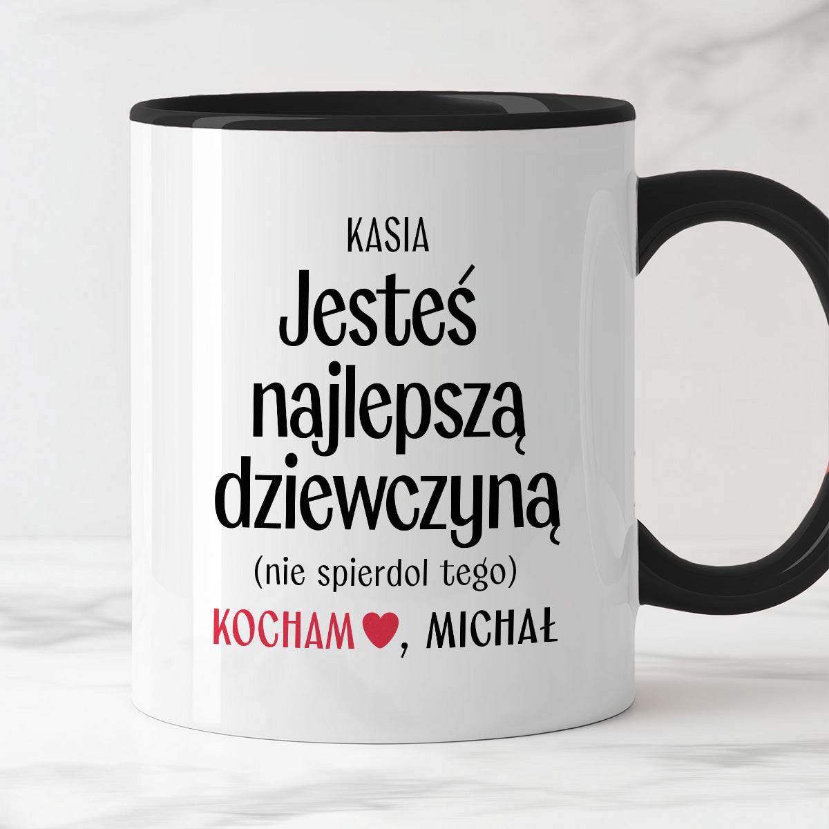 Kubek spersonalizowany z nadrukiem "Jesteś najlepszą dziewczyną (nie s