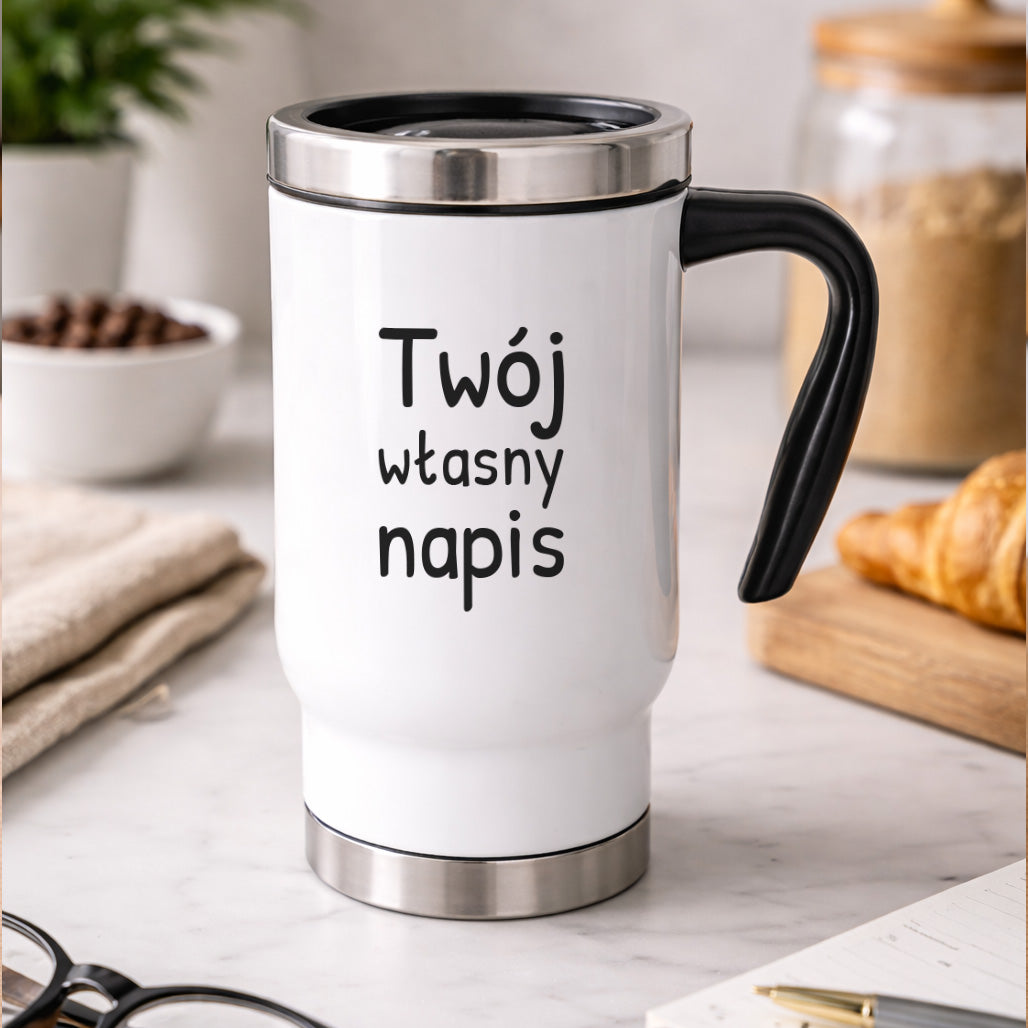 Kubek termiczny COMFORT 480 ml z własnym napisem - I