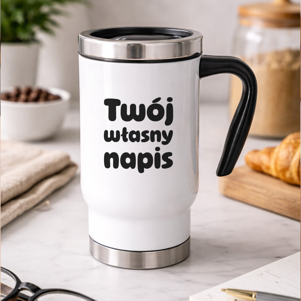 Kubek termiczny COMFORT 480 ml z własnym napisem - II (czarny)