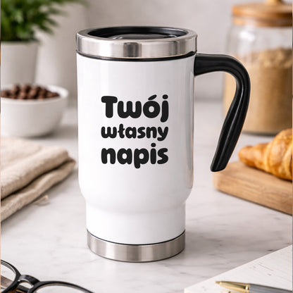 Kubek termiczny COMFORT 480 ml z własnym napisem - II (czarny)