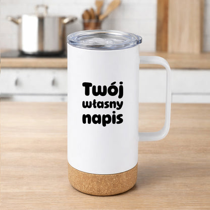 Kubek termiczny PREMIUM 500 ml z własnym napisem - III (czarny)