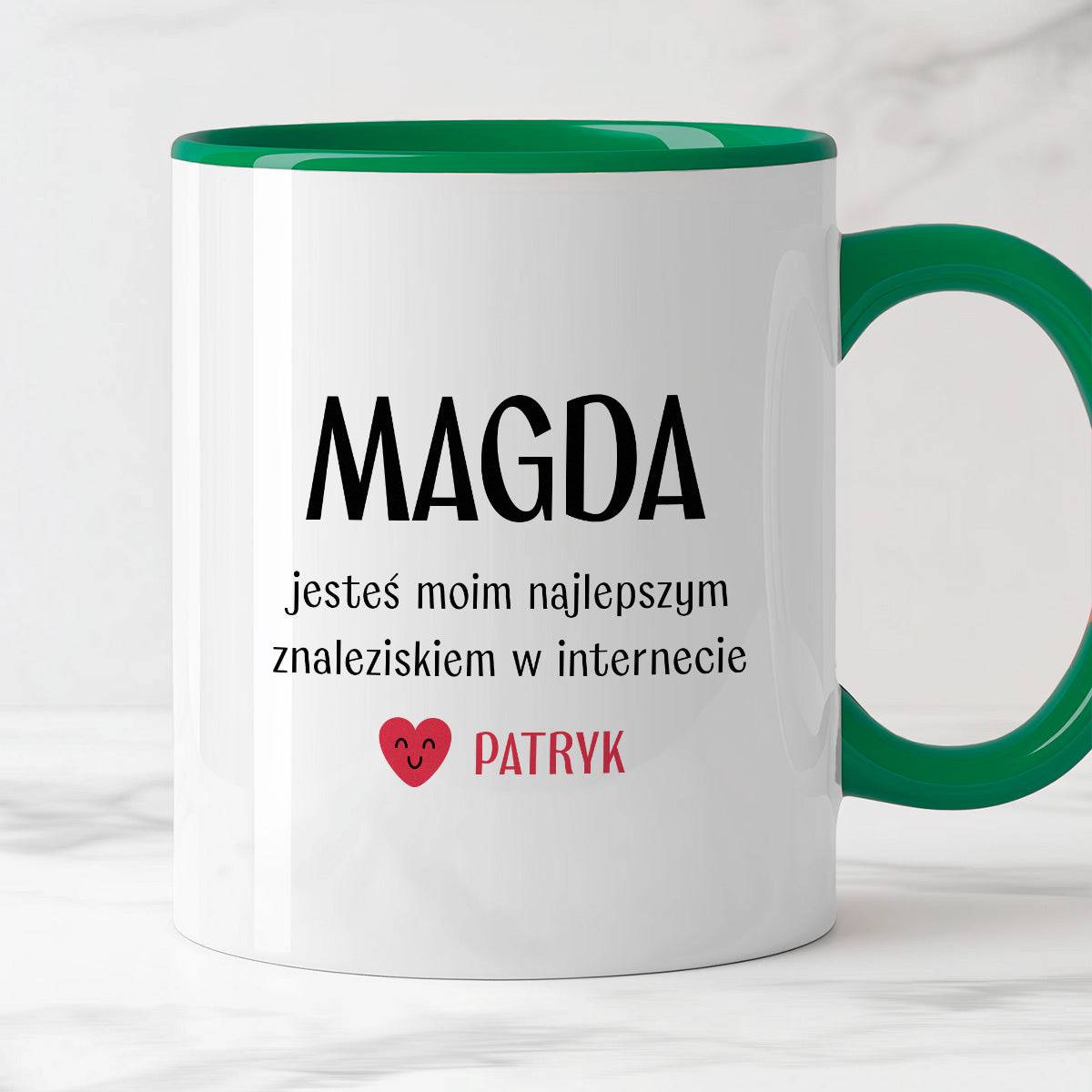 Kubek spersonalizowany z nadrukiem "Jesteś moim najlepszym znaleziskie