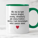 Kubek z nadrukiem "Nie ma na tym świecie drugiej osoby, chrapiącej jak
