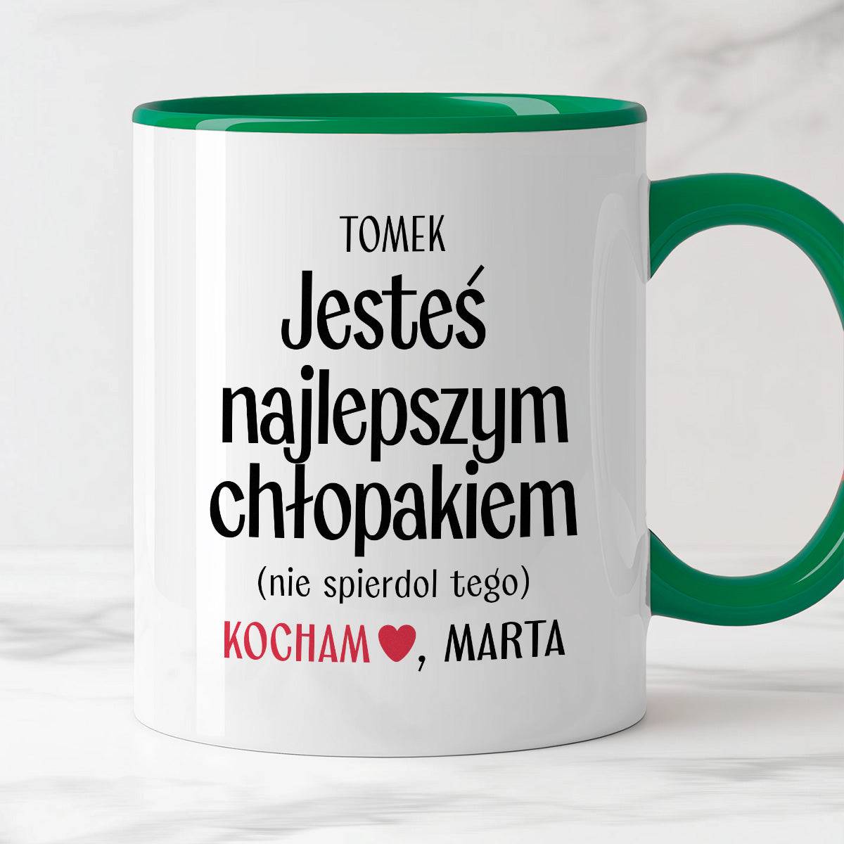 Kubek spersonalizowany z nadrukiem "Jesteś najlepszym chłopakiem (nie 