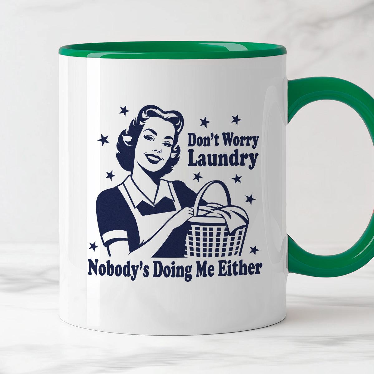 Kubek z nadrukiem "Don't Worry Laundry Nobody's Doing Me Either"