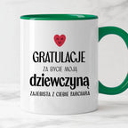 Kubek z nadrukiem "Gratulacje za bycie moją dziewczyną - zajebista z C