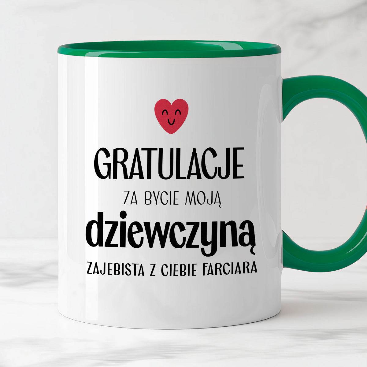 Kubek z nadrukiem "Gratulacje za bycie moją dziewczyną - zajebista z C