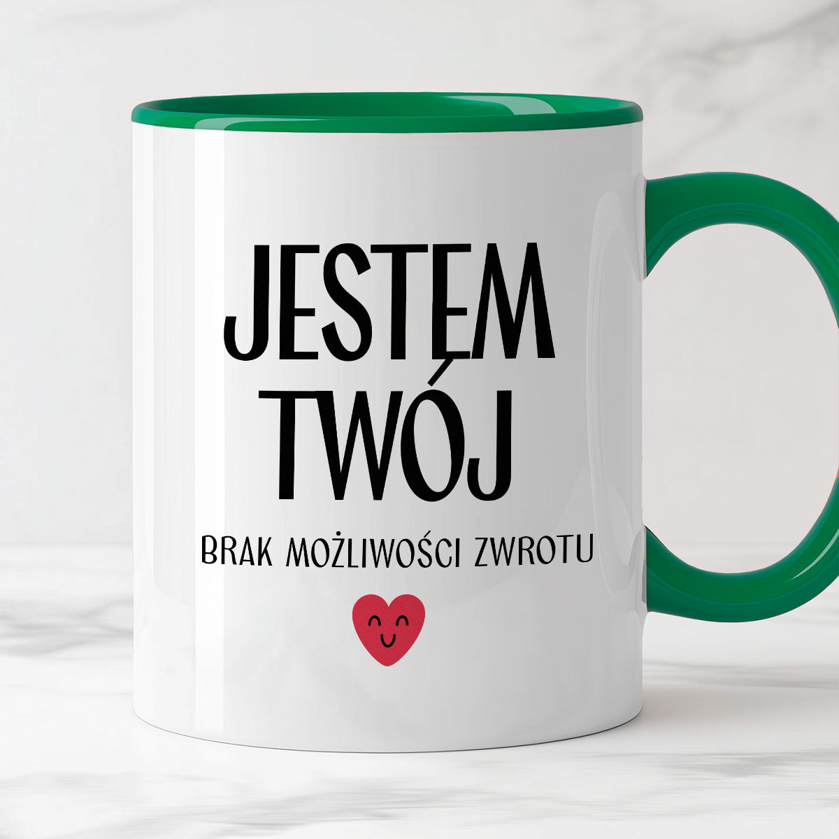 Kubek z nadrukiem "Jestem Twój - brak możliwości zwrotu" - WALENTYNKI