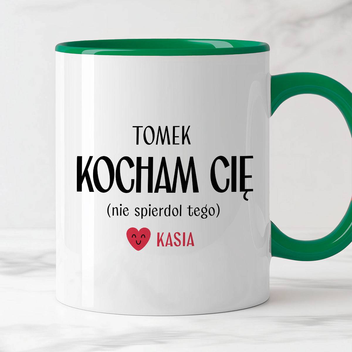 Kubek spersonalizowany z nadrukiem "Kocham Cię (nie spierdol tego)" [2
