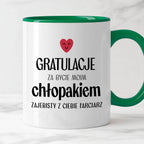 Kubek z nadrukiem "Gratulacje za bycie moim chłopakiem - zajebisty z C
